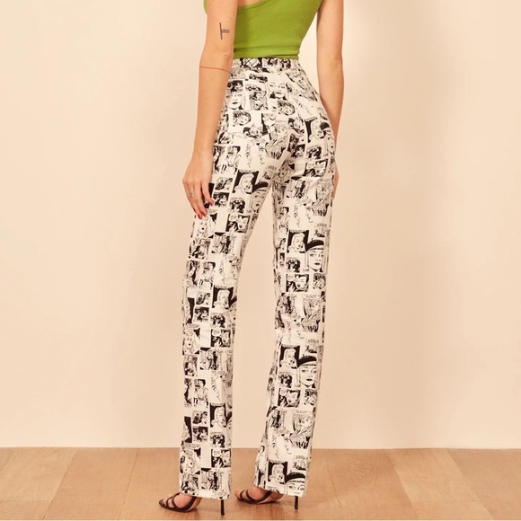 newsprint high straight long jeans